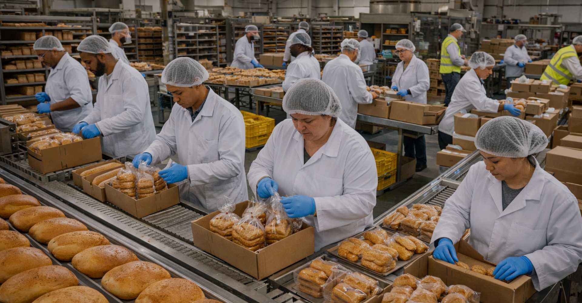 food production recruitment team in warehouse