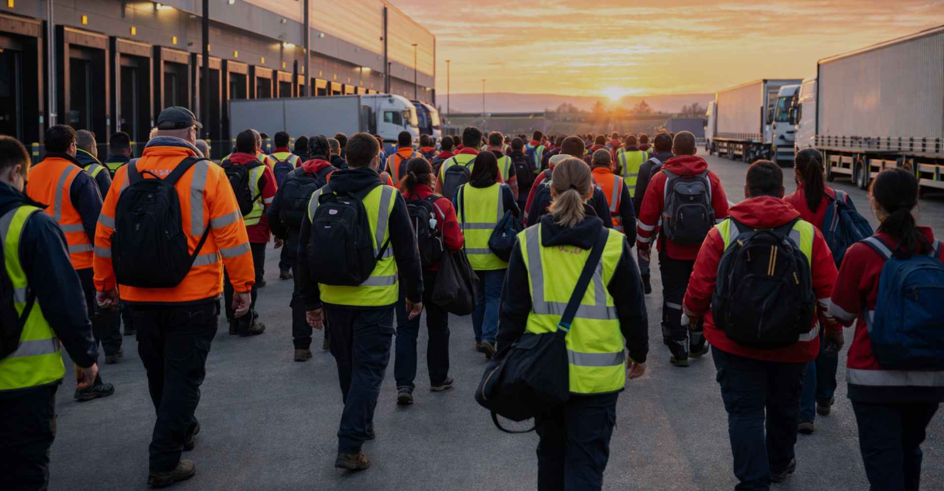 Assembly and production team organising early shift